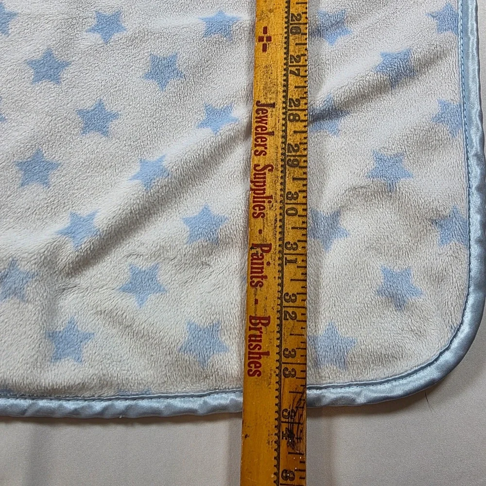 HTF Child of Mine by Carters Blue Star Sherpa Baby Blanket Satin Trim 34x28